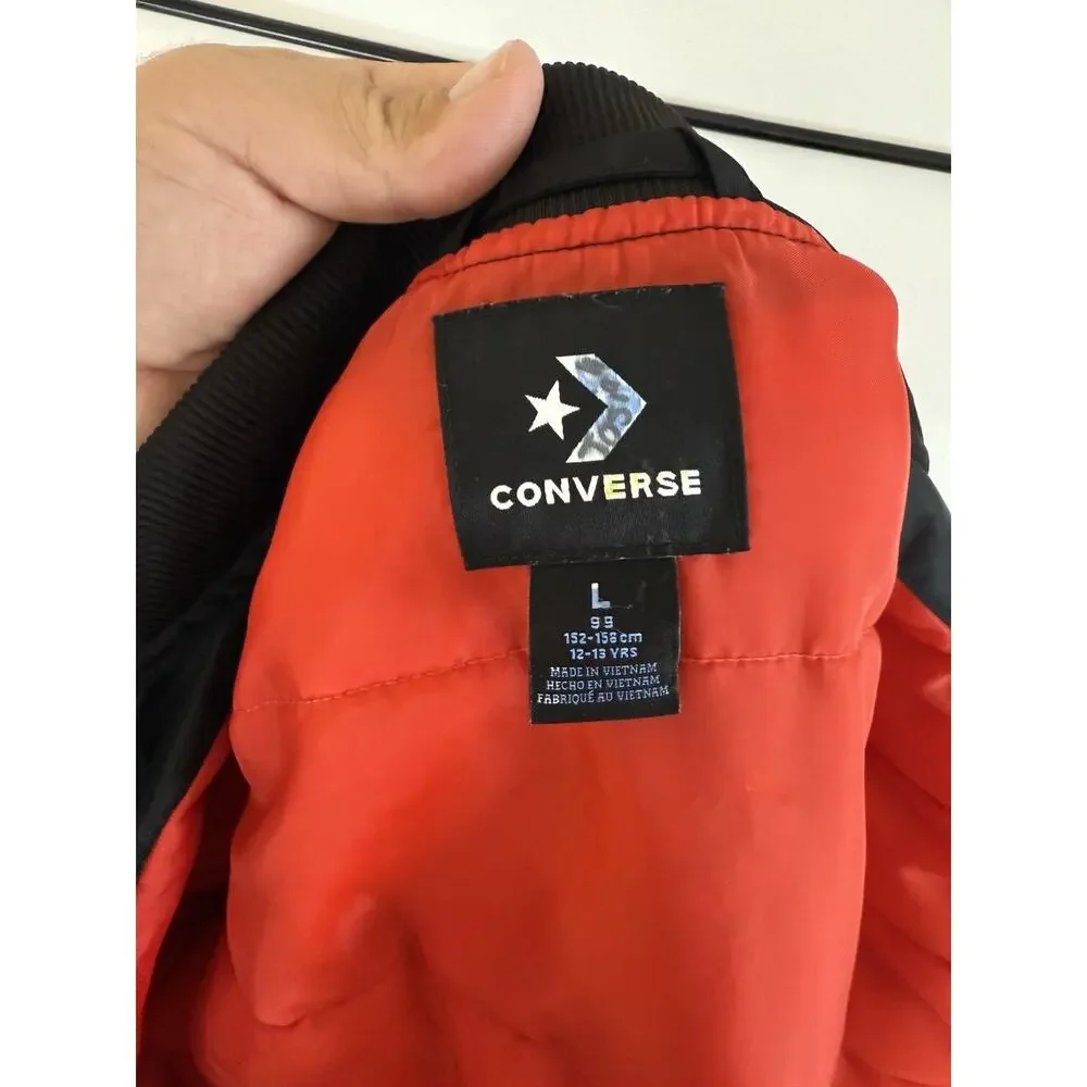 Converse Black Bomber Jacket Youth L 12-13 A118